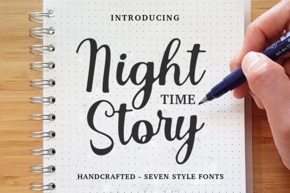 Night Time Story: A Modern Script Font for Editorial Design